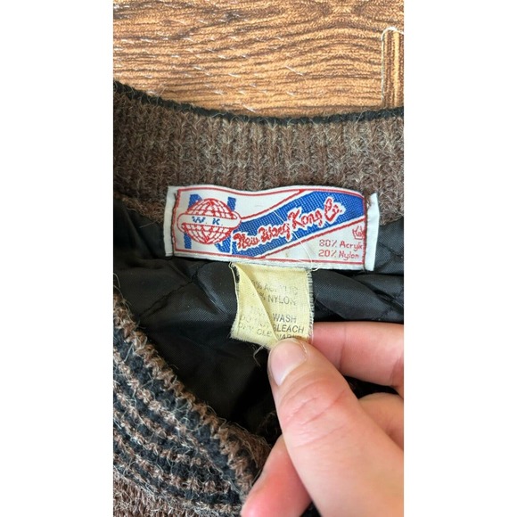 Vintage 80s Puffy Cozy Button Up Cardigan Sweater By Lung Kong Icelandic Style - Picture 4 of 9